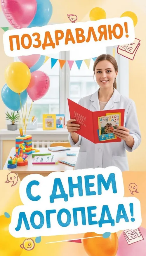 Открытки с Международным днем логопеда (40 картинок). Картинки с надписью: Поздравляю с Днем логопеда