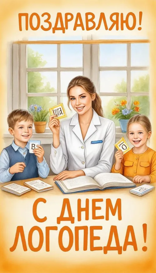 Открытки с Международным днем логопеда (40 картинок). Картинки с надписью: Поздравляю с Днем логопеда