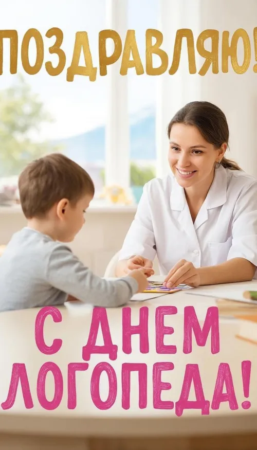 Открытки с Международным днем логопеда (40 картинок). Картинки с надписью: Поздравляю с Днем логопеда