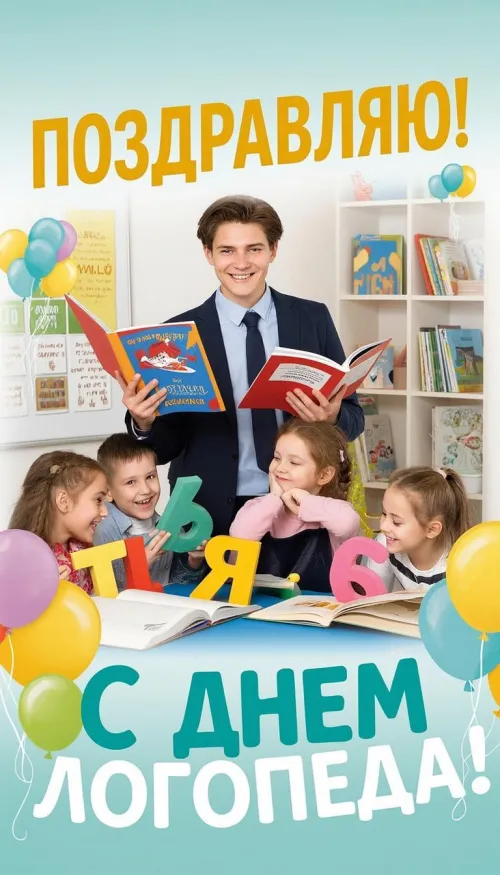 Открытки с Международным днем логопеда (40 картинок). Картинки с надписью: Поздравляю с Днем логопеда