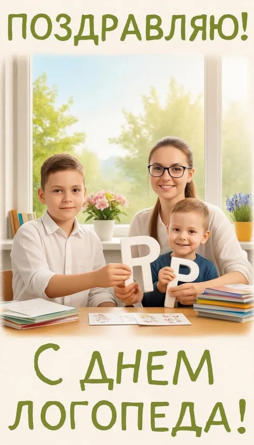 Открытки с Международным днем логопеда (40 картинок). Картинки с надписью: Поздравляю с Днем логопеда