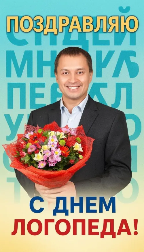 Открытки с Международным днем логопеда (40 картинок). Картинки с надписью: Поздравляю с Днем логопеда